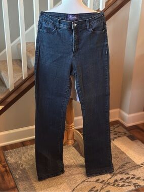 NYDJ Marilyn Dark Indigo Embellished Rhinestone Pocket Jeans - N1011